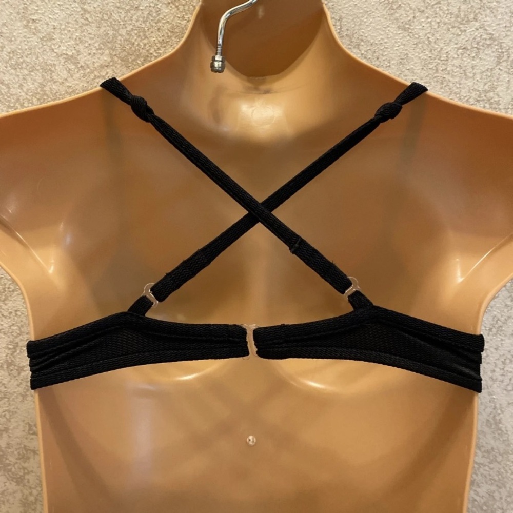 Elegant Black Tie-Front Bikini Top - Picture 10 of 15